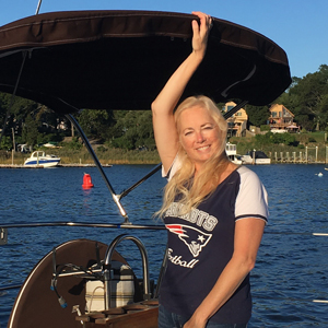 Angela Butler, respiratory care professional, pictured here on her boat